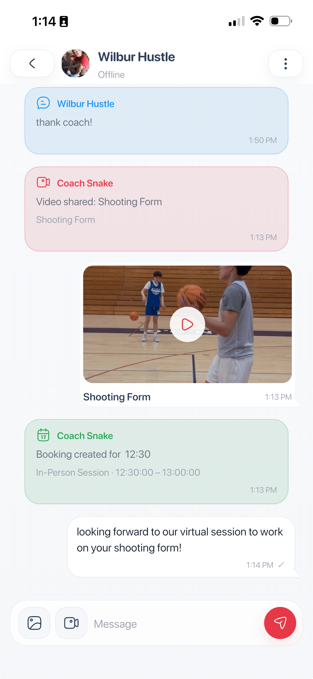 Shows Athlete Homework video showing that he has done the coaches training Program